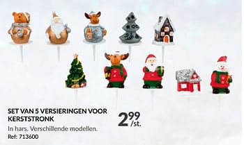 Promoties Set van 5 versieringen voor kerststronk - Huismerk - Fun - Geldig van 08/11/2023 tot 12/11/2023 bij Fun