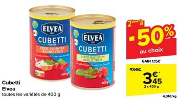 Promotions Cubetti elvea - Elvea - Valide de 31/10/2023 à 13/11/2023 chez Carrefour