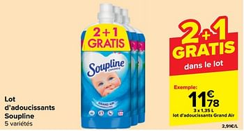 Promotions Lot d’adoucissants grand air - Soupline - Valide de 31/10/2023 à 13/11/2023 chez Carrefour