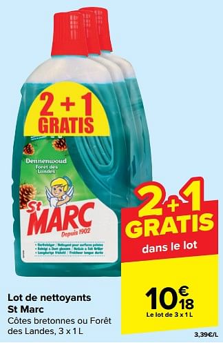 Promotions Lot de nettoyants st marc - St Marc - Valide de 31/10/2023 à 13/11/2023 chez Carrefour