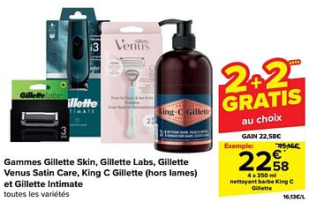 Promotions Nettoyant barbe king c gillette - Gillette - Valide de 31/10/2023 à 13/11/2023 chez Carrefour