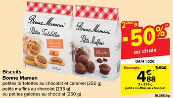 Promotions Petits muffns au chocolat - Bonne Maman - Valide de 31/10/2023 à 13/11/2023 chez Carrefour