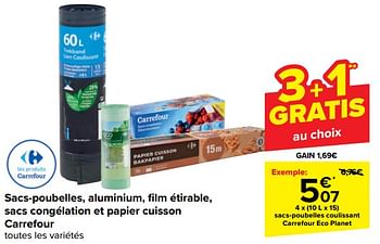 Promotions Sacs-poubelles coulissant carrefour eco planet - Produit maison - Carrefour  - Valide de 31/10/2023 à 13/11/2023 chez Carrefour