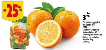 Promoties Perssinaasappelen oranges à jus cora - Huismerk - Match - Geldig van 08/11/2023 tot 14/11/2023 bij Match