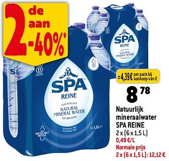 Promoties Natuurlijk mineraalwater spa reine - Spa - Geldig van 08/11/2023 tot 14/11/2023 bij Louis Delhaize