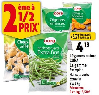 Promotions Légumes nature cora - Produit Maison - Smatch - Valide de 08/11/2023 à 14/11/2023 chez Smatch