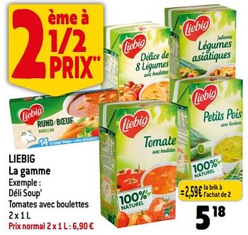Promotions Liebig déli soup’ tomates avec boulettes - Liebig - Valide de 08/11/2023 à 14/11/2023 chez Smatch