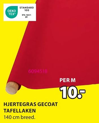 Promoties Hjertegras gecoat tafellaken - Huismerk - Jysk - Geldig van 06/11/2023 tot 26/11/2023 bij Jysk