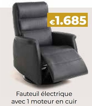 Promotions Fauteuil électrique avec 1 moteur en cuir - Produit Maison - Euroshop - Valide de 24/10/2023 à 31/12/2023 chez Euro Shop