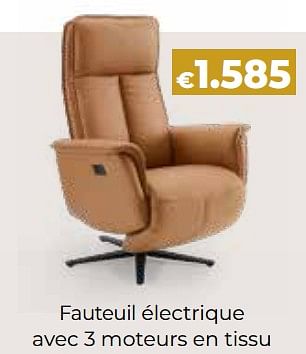 Promotions Fauteuil électrique avec 3 moteurs en tissu - Produit Maison - Euroshop - Valide de 24/10/2023 à 31/12/2023 chez Euro Shop