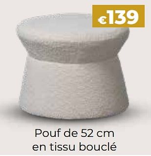 Promotions Pouf de en tissu bouclé - Produit Maison - Euroshop - Valide de 24/10/2023 à 31/12/2023 chez Euro Shop
