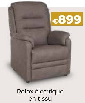 Promotions Relax électrique en tissu - Produit Maison - Euroshop - Valide de 24/10/2023 à 31/12/2023 chez Euro Shop