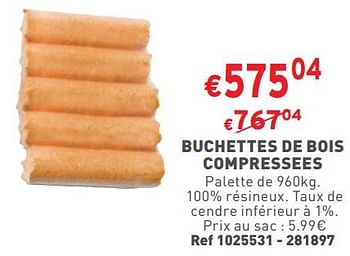 Promotions Buchettes de bois compressees - Produit maison - Trafic  - Valide de 08/11/2023 à 13/11/2023 chez Trafic