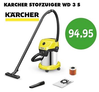 Promoties Karcher stofzuiger wd 3 s - Kärcher - Geldig van 07/11/2023 tot 30/11/2023 bij Bouwcenter Frans Vlaeminck