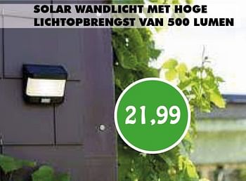 Promoties Sola wandlicht met hoge lichtopbrengst - Huismerk - Bouwcenter Frans Vlaeminck - Geldig van 07/11/2023 tot 30/11/2023 bij Bouwcenter Frans Vlaeminck
