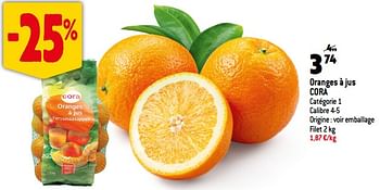 Promotions Oranges à jus cora - Produit maison - Match - Valide de 08/11/2023 à 14/11/2023 chez Match