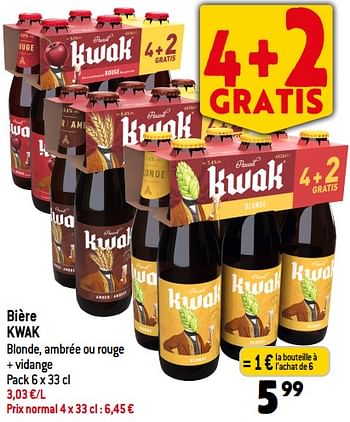 Promotions Bière kwak - Kwak - Valide de 08/11/2023 à 14/11/2023 chez Match