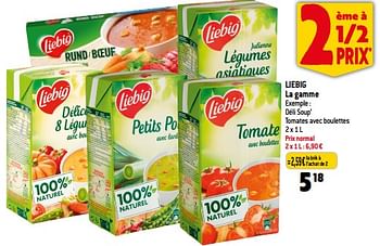 Promotions Liebig déli soup’ tomates avec boulettes - Liebig - Valide de 08/11/2023 à 14/11/2023 chez Match