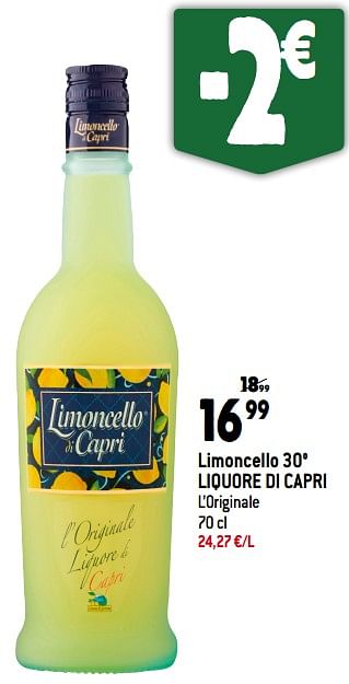 Promotions Limoncello 30° liquore di capri - Limoncello Di Capri  - Valide de 08/11/2023 à 14/11/2023 chez Match