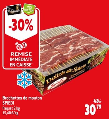 Promotions Brochettes de mouton spiedi - Spiedi - Valide de 08/11/2023 à 14/11/2023 chez Match