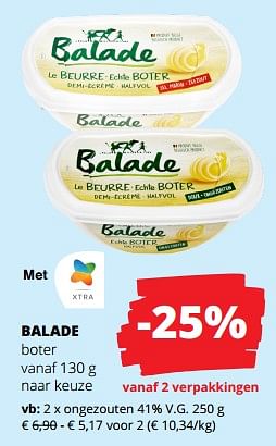 Promoties Balade boter ongezouten - Balade - Geldig van 02/11/2023 tot 15/11/2023 bij Spar (Colruytgroup)