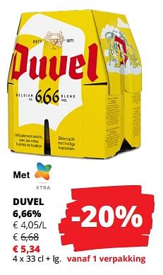 Promoties Duvel 6,66% - Duvel - Geldig van 02/11/2023 tot 15/11/2023 bij Spar (Colruytgroup)