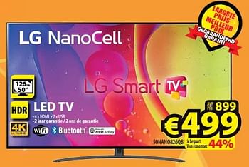 Promotions Lg nanocell led tv 50nano826qb - LG - Valide de 09/11/2023 à 15/11/2023 chez ElectroStock
