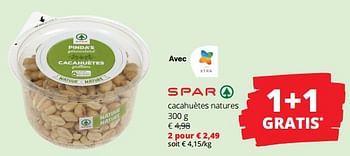 Promotions Cacahuètes natures - Spar - Valide de 02/11/2023 à 15/11/2023 chez Spar (Colruytgroup)