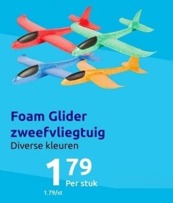 Promoties Foam glider zweefvliegtuig - Huismerk - Action - Geldig van 01/11/2023 tot 07/11/2023 bij Action