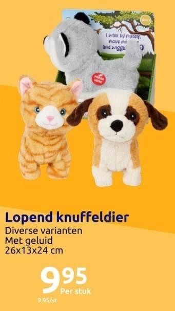 Promoties Lopend knuffeldier - Huismerk - Action - Geldig van 01/11/2023 tot 07/11/2023 bij Action