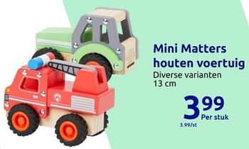 Promoties Mini matters houten voertuig - Mini Matters - Geldig van 01/11/2023 tot 07/11/2023 bij Action