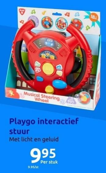 Promoties Playgo interactief stuur - Play-Go - Geldig van 01/11/2023 tot 07/11/2023 bij Action