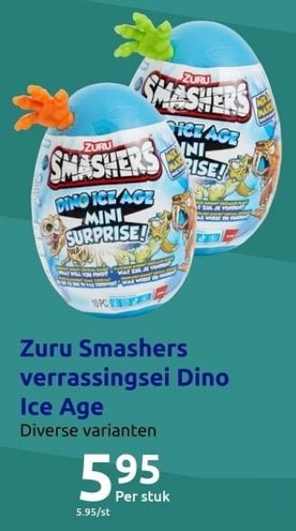 Promoties Zuru smashers verrassingsei dino ice age - Zuru - Geldig van 01/11/2023 tot 07/11/2023 bij Action
