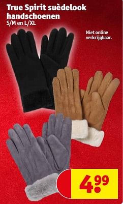 Promoties True spirit suèdelook handschoenen - Huismerk - Kruidvat - Geldig van 14/11/2023 tot 19/11/2023 bij Kruidvat