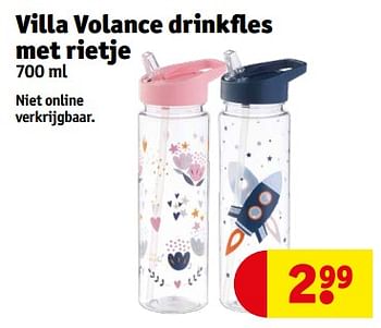 Promoties Villa volance drinkfles met rietje - Villa Volance - Geldig van 14/11/2023 tot 19/11/2023 bij Kruidvat