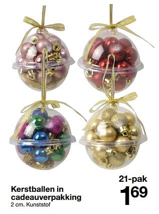Promoties Kerstballen in cadeauverpakking - Huismerk - Zeeman  - Geldig van 11/11/2023 tot 17/11/2023 bij Zeeman