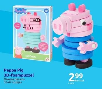 Promoties Peppa pig 3d-foampuzzel - Peppa  Pig - Geldig van 01/11/2023 tot 07/11/2023 bij Action