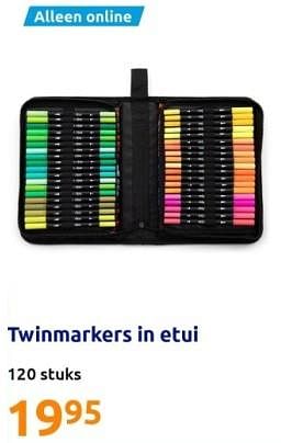 Promoties Twinmarkers in etui - Huismerk - Action - Geldig van 01/11/2023 tot 07/11/2023 bij Action