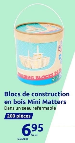 Promotions Blocs de construction en bois mini matters - Mini Matters - Valide de 01/11/2023 à 07/11/2023 chez Action