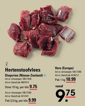 Promoties Hertenstoofvlees - Huismerk - Sligro - Geldig van 05/10/2023 tot 31/12/2023 bij Sligro