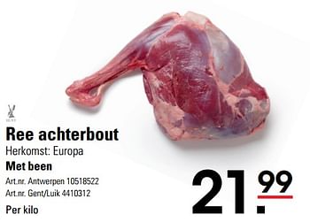 Promoties Ree achterbout - Huismerk - Sligro - Geldig van 05/10/2023 tot 31/12/2023 bij Sligro