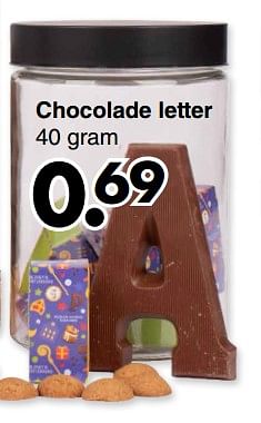 Promoties Chocolade letter - Huismerk - Wibra - Geldig van 06/11/2023 tot 19/11/2023 bij Wibra