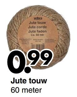 Promoties Jute touw - Huismerk - Wibra - Geldig van 06/11/2023 tot 19/11/2023 bij Wibra