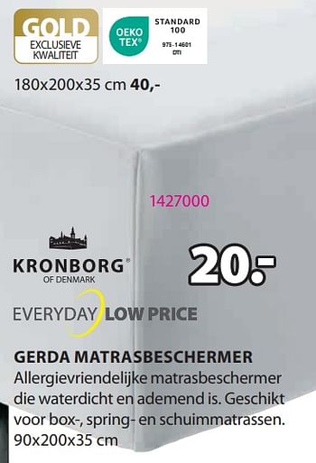 Promoties Gerda matrasbeschermer - Kronborg - Geldig van 06/11/2023 tot 26/11/2023 bij Jysk