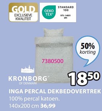 Promoties Inga percal dekbedovertrek - Kronborg - Geldig van 06/11/2023 tot 26/11/2023 bij Jysk