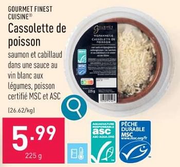 Promotions Cassolette de poisson - Gourmet Finest Cuisine - Valide de 13/11/2023 à 24/11/2023 chez Aldi