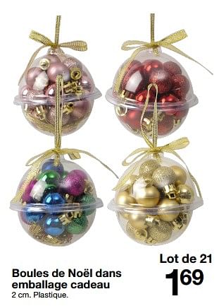 Promotions Boules de noël dans emballage cadeau - Produit maison - Zeeman  - Valide de 11/11/2023 à 17/11/2023 chez Zeeman