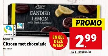 Promoties Citroen met chocolade - Deluxe - Geldig van 15/11/2023 tot 21/11/2023 bij Lidl