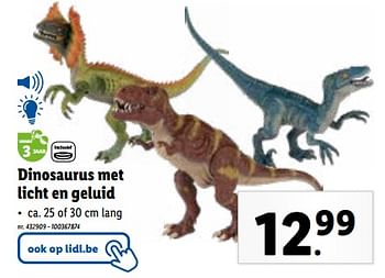 Promoties Dinosaurus met licht en geluid - Huismerk - Lidl - Geldig van 15/11/2023 tot 21/11/2023 bij Lidl