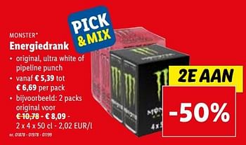 Promoties Energiedrank - Monster - Geldig van 15/11/2023 tot 21/11/2023 bij Lidl